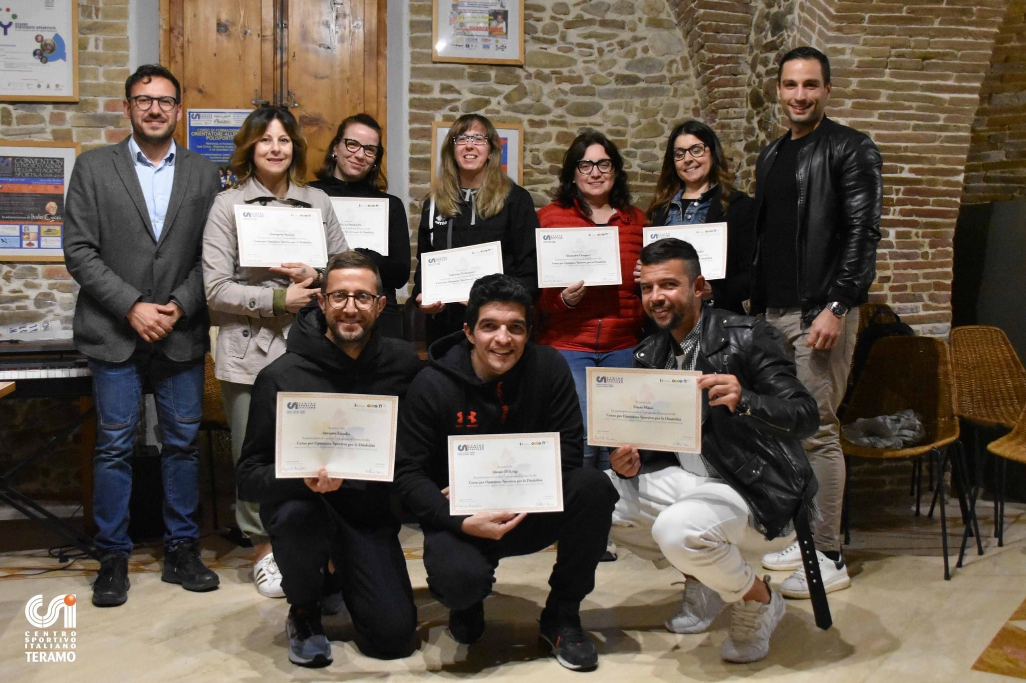 Formazione CSI: consegnate le qualifiche agli operatori sport e disabilità
